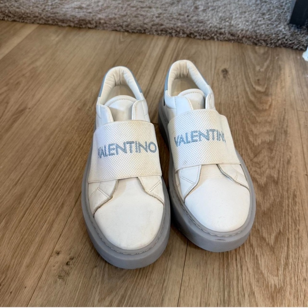Valentino Incas Logo Leather Platform Slip On Sneakers